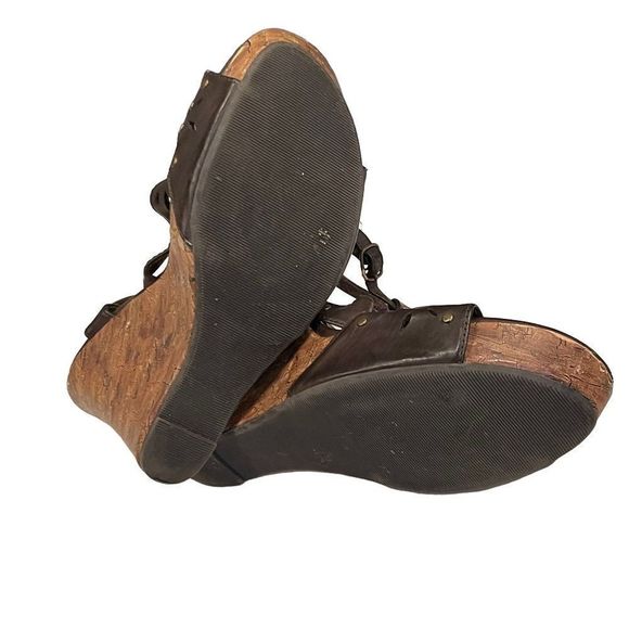 Rue 21 Brown Summer Cork Wedges Size 8/9 - Picture 8 of 9